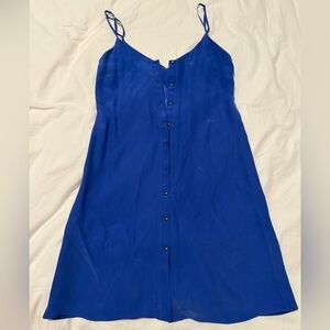 Amanda Uprichard Royal Blue Silk Slip Dress